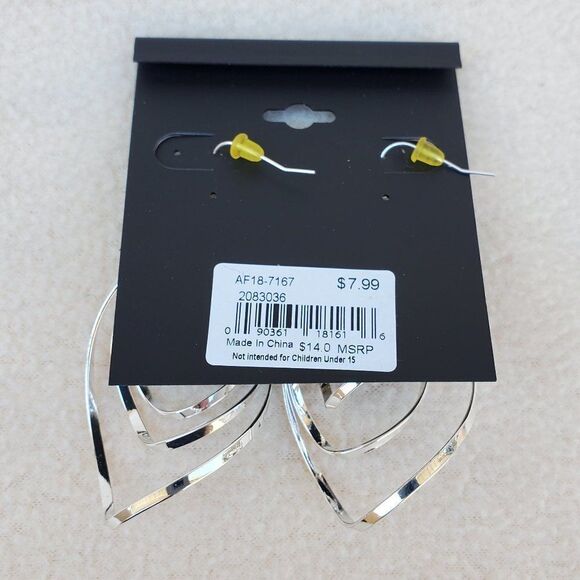 Fashion Accents long spiral twist drop silver tone earrings - Picture 7 of 8